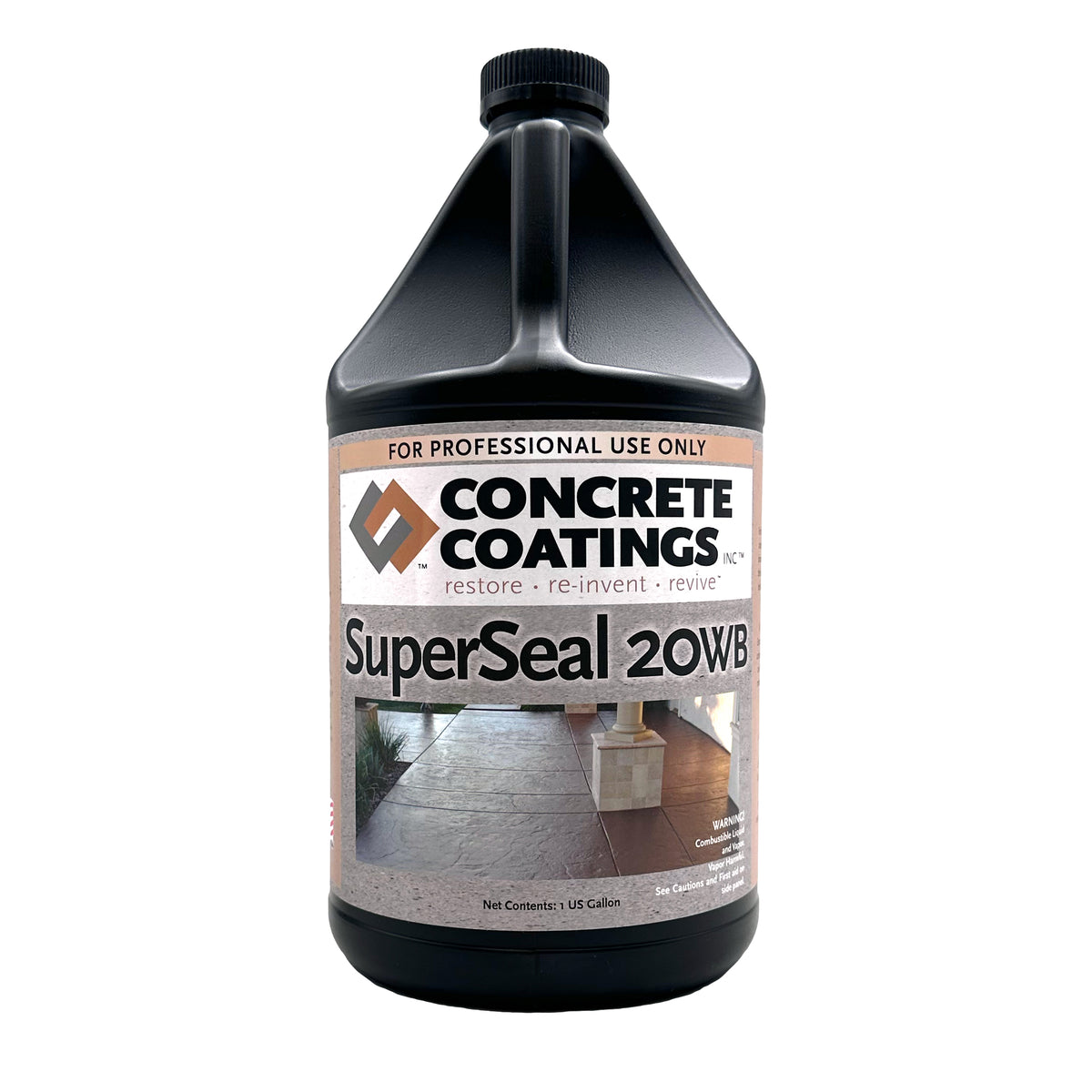 Concrete Coatings SuperSeal 20WB Water-Based Acrylic Sealer - Satin - 1  Gallon