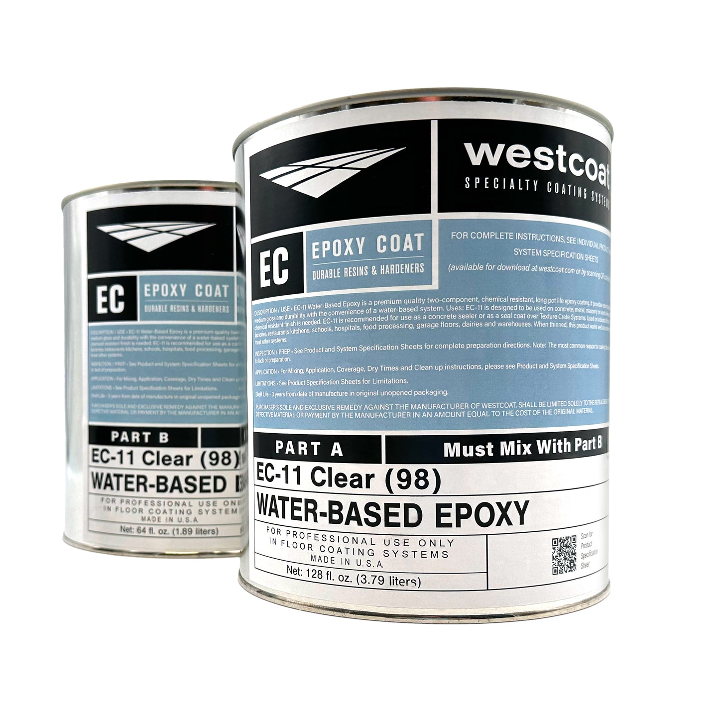 Westcoat EC-11 Water-Based Clear Epoxy Coating - 1.5 Gallons