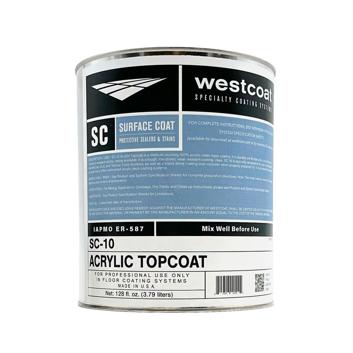 Westcoat SC10 Pigmented WaterBase Acrylic Sealer and Topcoat