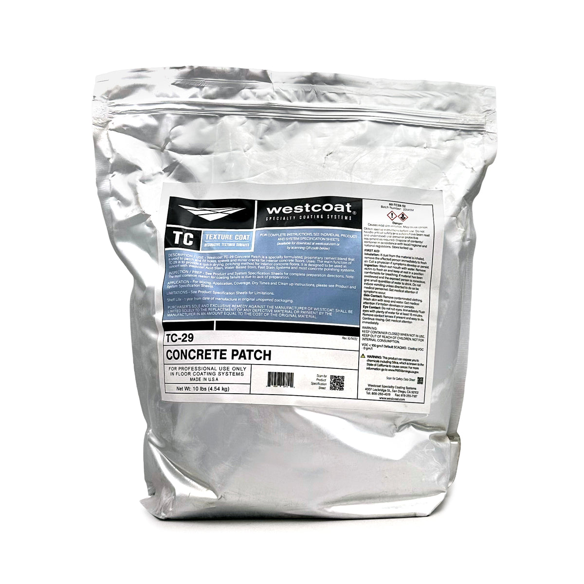 Westcoat TC-29 Concrete Patch - Gray 10 lb – Concrete Exchange