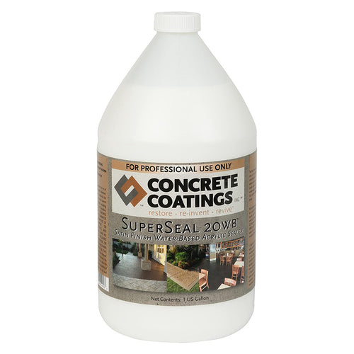 Concrete Coatings SuperSeal 20WB Water-Based Acrylic Sealer - Satin - 1 Gallon