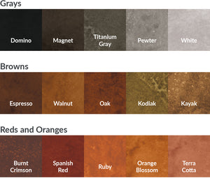 Surecrete Color Samples Eco Concrete Stain Color Chart Color Charts & Brochures Renew Crete