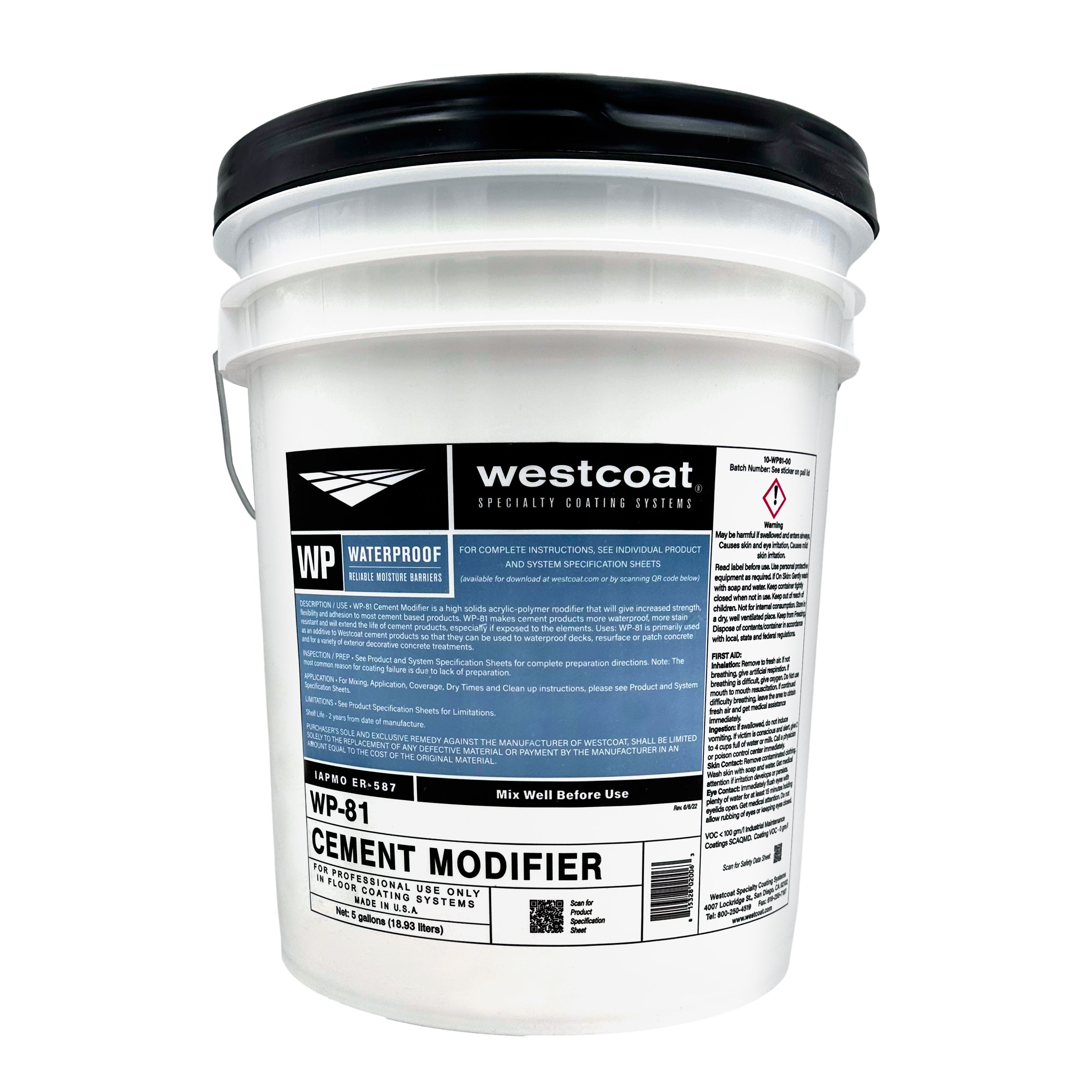 Westcoat WP-81 Acrylic Polymer Cement Modifier | 5 Gallon