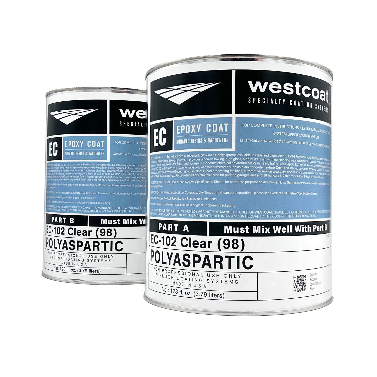 Westcoat EC-102 Clear Polyaspartic Topcoat | 2 Gallon