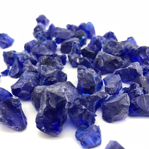 Crushed Cobalt Blue Glass - Large, 1/2 lb