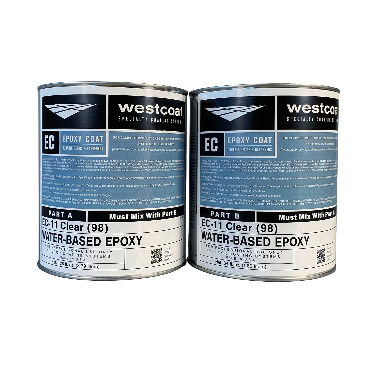 Westcoat EC-11 Water-Based Clear Epoxy Coating - 1.5 Gallons