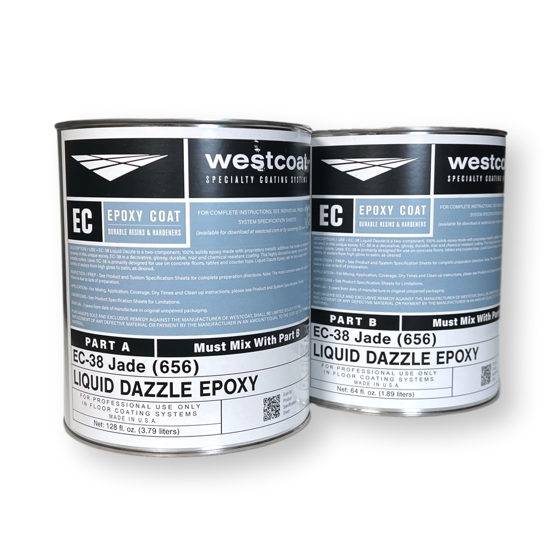 Westcoat Ec-38 Liquid Dazzle Epoxy - 1.5 Gallon Jade