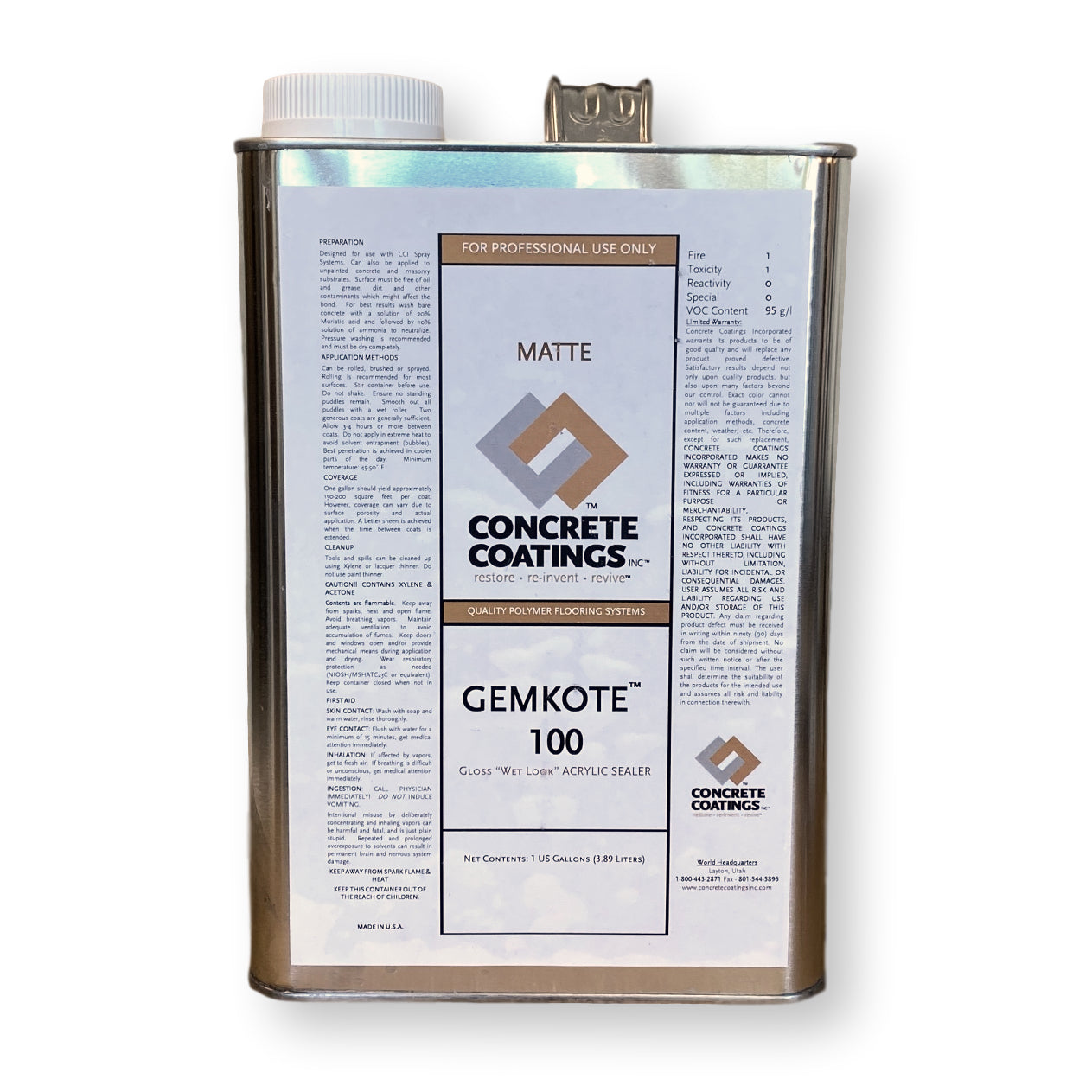 Concrete Coatings GemKote™ 100 Clear Concrete Sealer
